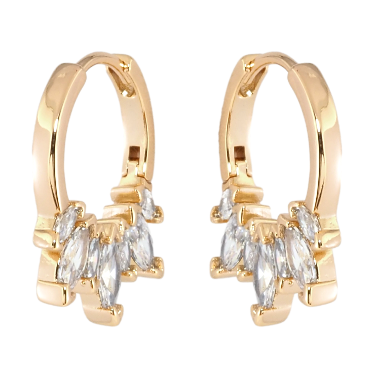 Серьги Xuping Позолота 18K колечки Боковой узор с цирконием фото №23