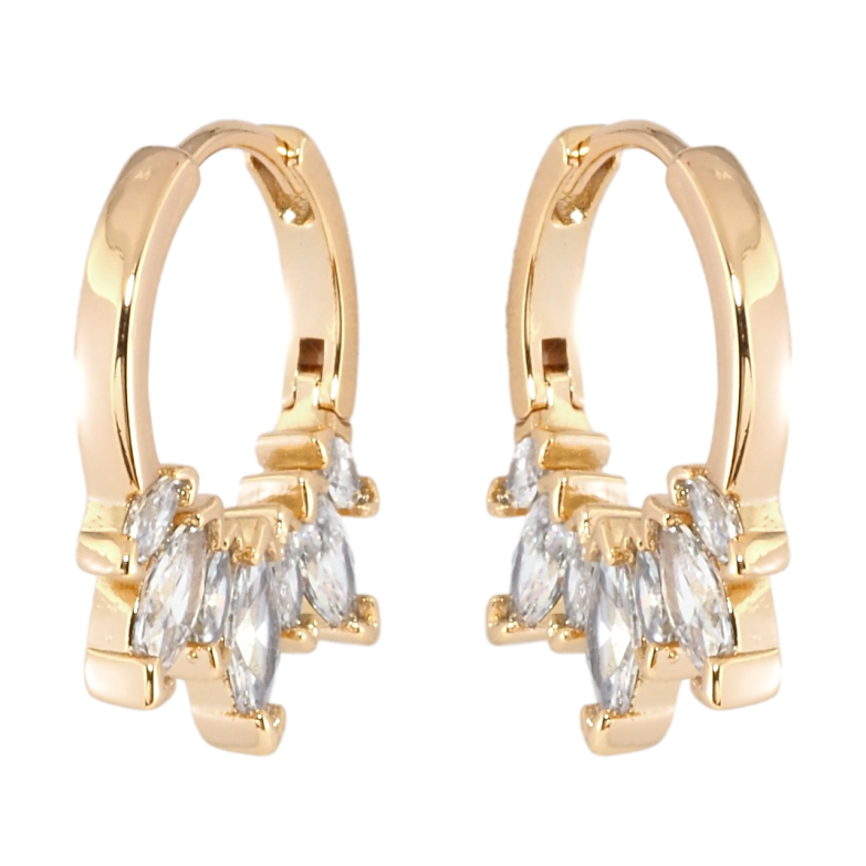 Серьги Xuping Позолота 18K колечки Боковой узор с цирконием фото №1