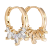 Серьги Xuping Позолота 18K колечки Боковой узор с цирконием фото №2