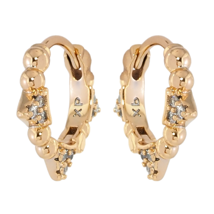 Серьги Xuping Позолота 18K колечки Боковой узор с цирконием фото №18