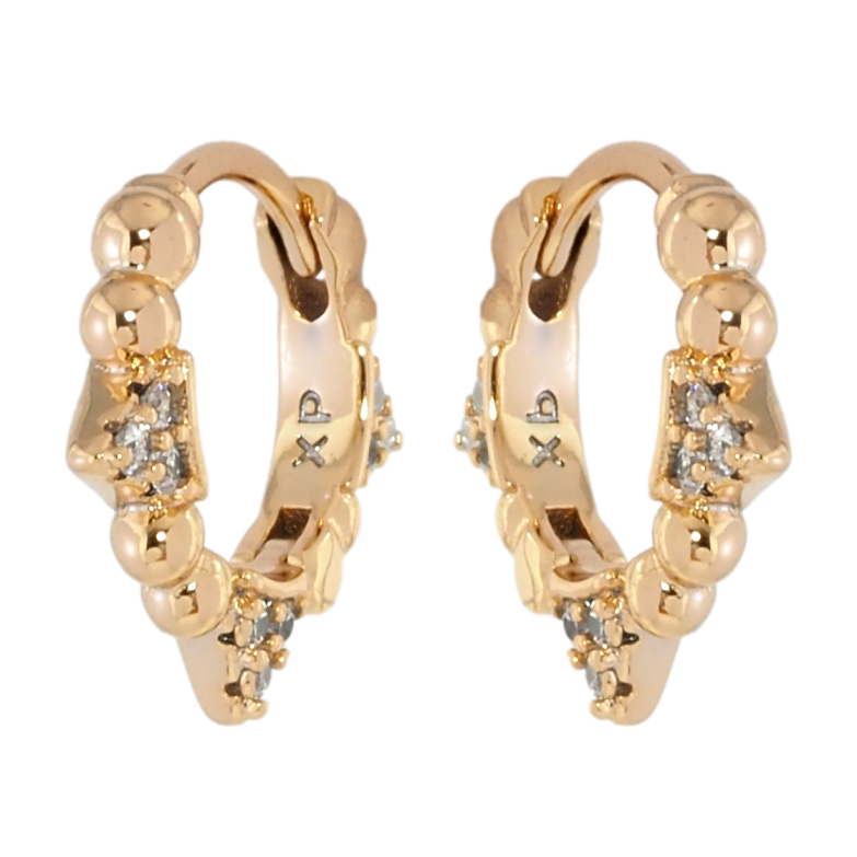 Сережки Xuping Позолота 18K колечка Бічний візерунок з цирконієм фото №21