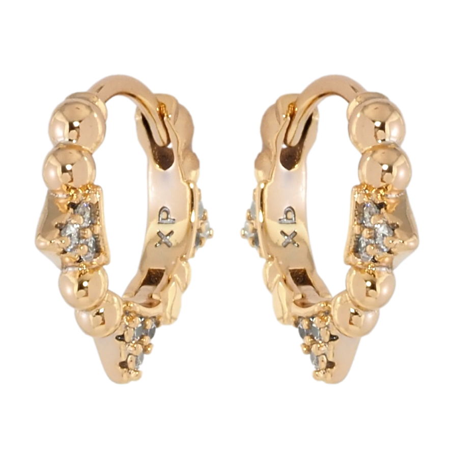 Серьги Xuping Позолота 18K колечки Боковой узор с цирконием фото №1