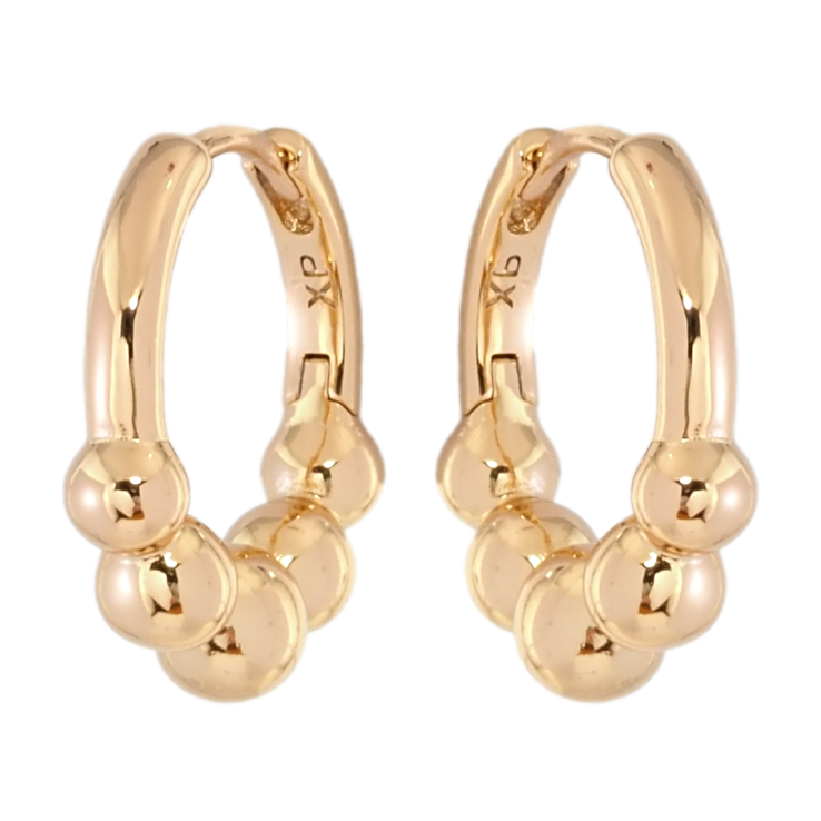 Серьги Xuping Позолота 18K колечки Узор из шариков фото №21