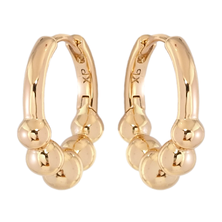 Серьги Xuping Позолота 18K колечки Узор из шариков фото №1