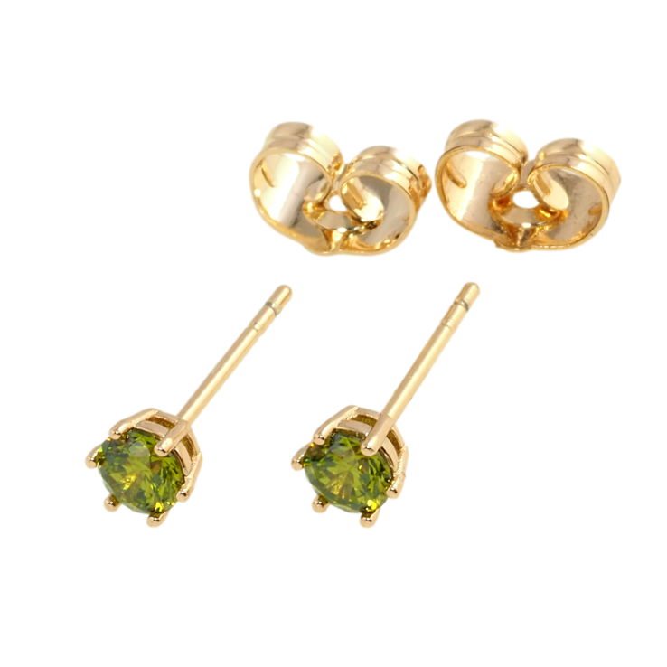 Сережки Xuping Позолота 18K пусети Зелені фіаніти в 6-ти крапановій оправі ø 3мм фото №16 Сережки Xuping Позолота 18K пусети Зелені фіаніти в 6-ти крапановій оправі ø 3мм фото №16