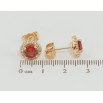 Серьги Xuping Позолота 18K пусеты Красные фианиты в обрамлении циркония ø 10мм фото №2 Серьги Xuping Позолота 18K пусеты Красные фианиты в обрамлении циркония ø 10мм фото №2