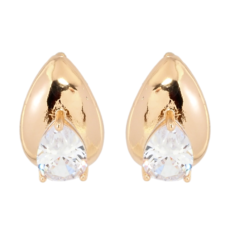 Серьги Xuping Позолота 18K пусеты Капельки с кристаллами фото №24 Серьги Xuping Позолота 18K пусеты Капельки с кристаллами фото №24