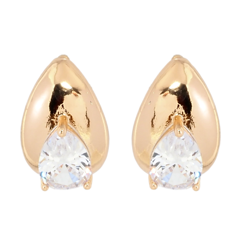 Сережки Xuping Позолота 18K пусети Крапельки з кристалами фото №1 Сережки Xuping Позолота 18K пусети Крапельки з кристалами фото №1