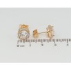Сережки Xuping Позолота 18K пусети Фіаніти в обрамленні цирконію 10х10мм фото №2