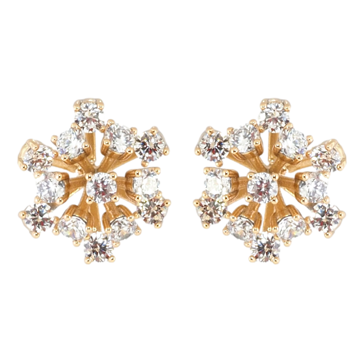 Сережки Xuping Позолота 18K пусети Квіточки з цирконієм фото №15 Сережки Xuping Позолота 18K пусети Квіточки з цирконієм фото №15