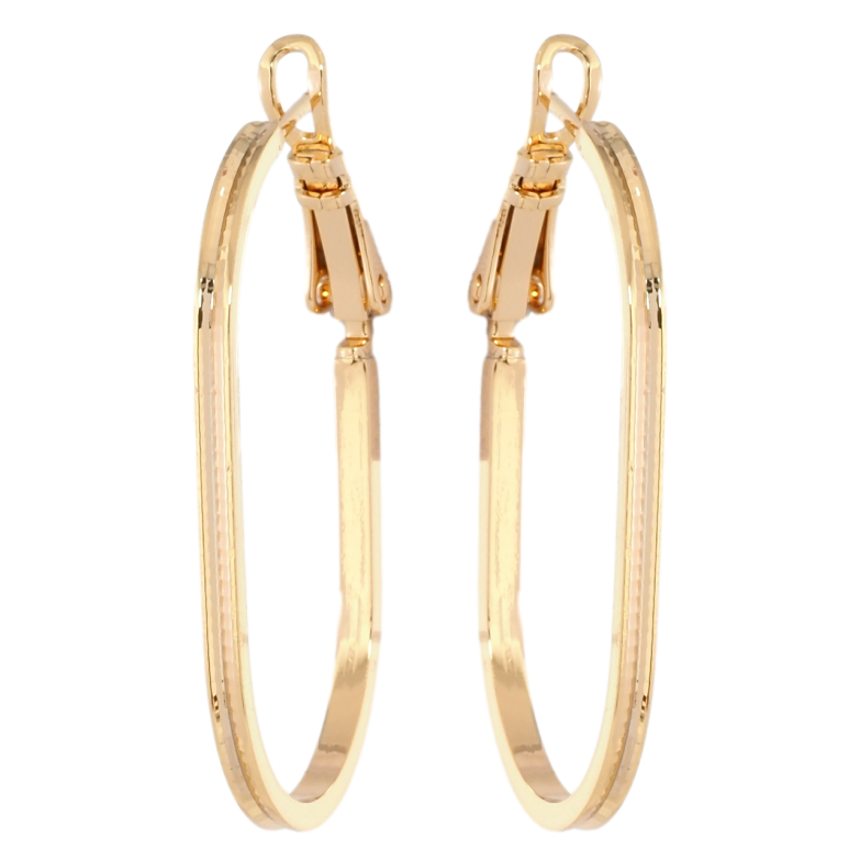 Сережки Xuping Позолота 18K італійський замок Овальні 3.5х2.2см фото №2