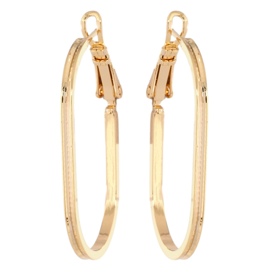 Серьги Xuping Позолота 18K итальянский замок Овальные 3.5х2.2см фото №1