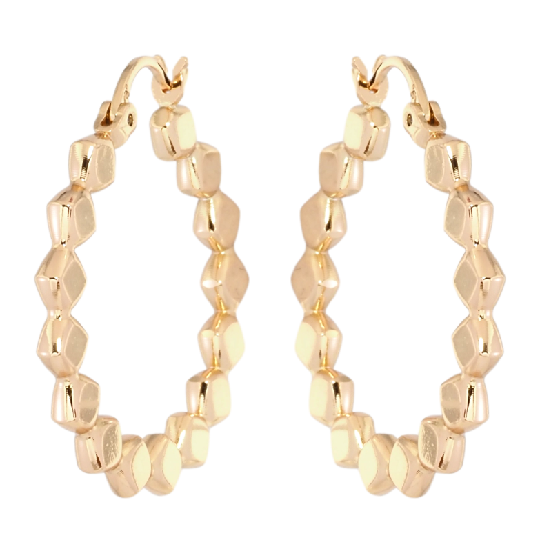 Серьги Xuping Позолота 18K замок-булавка Кольца с фигурным узором ø 3см фото №1