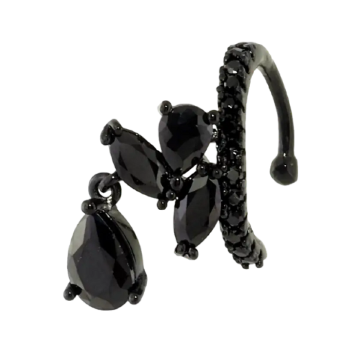 Сережки Xuping Позолота Black (чорне золото) кафа на праве вухо фото №24