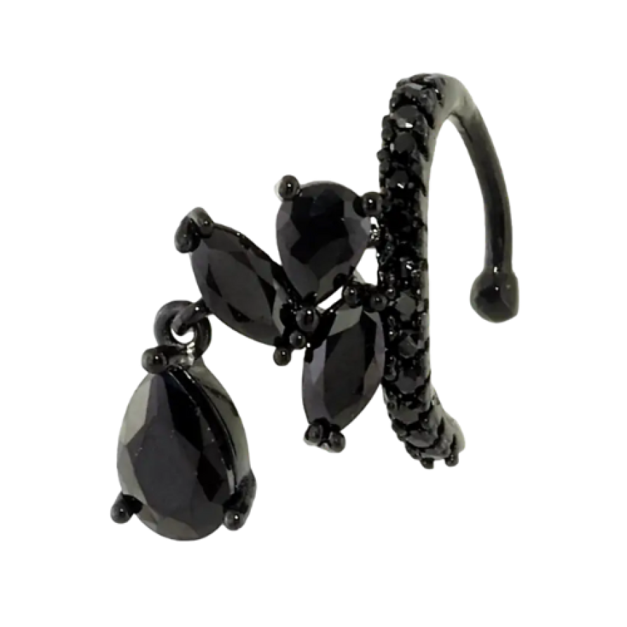 Сережки Xuping Позолота Black (чорне золото) кафа на праве вухо фото №1