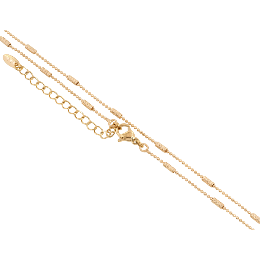 Ланцюжок Xuping Позолота 18K Плетіння Перлина з циліндрами довжина 45-50см х 1мм фото №1