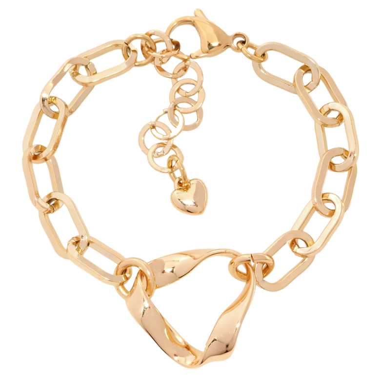 Браслет Xuping Позолота 18K Ланцюжок з трикутною вставкою довжина з дод. ланцюжком 16-20см х 7мм фото №1