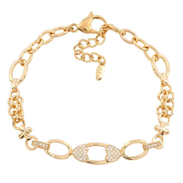 Браслет Xuping Позолота 18K Цепочка с декоративной вставкой длина с доп.цепочкой 18.5-21.5см х 5-8мм фото №15