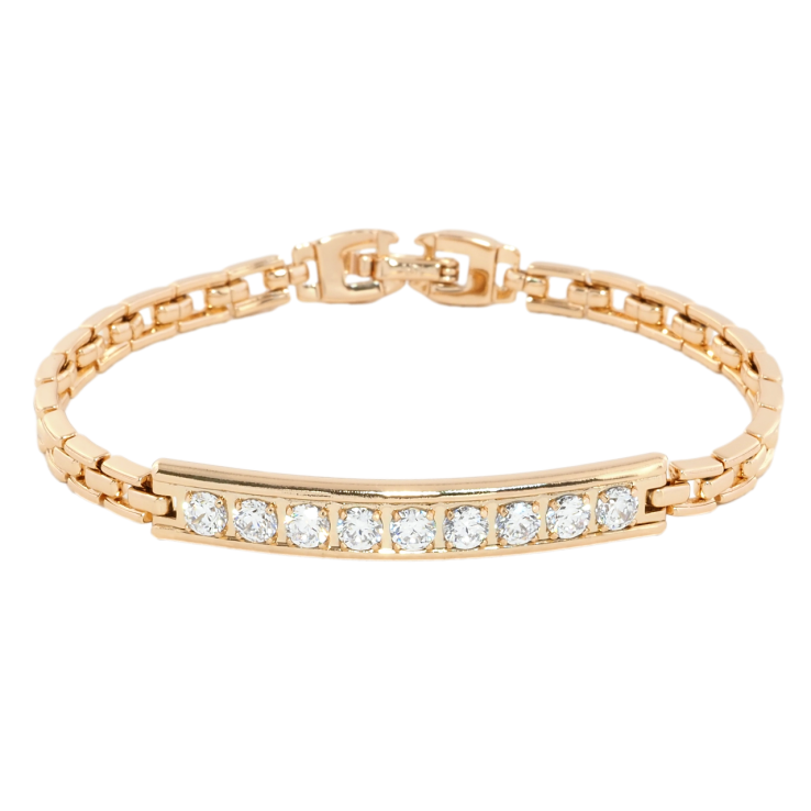 Браслет Xuping Позолота 18K Дорожка циркония длина 17.5см х 4мм фото №6