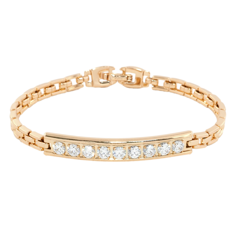 Браслет Xuping Позолота 18K Дорожка циркония длина 17.5см х 4мм фото №1