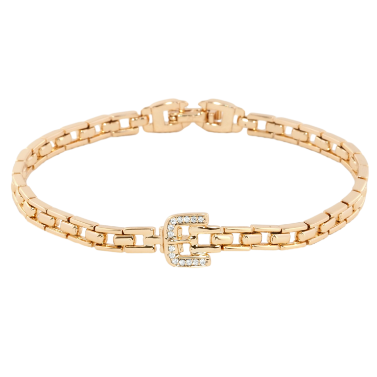 Браслет Xuping Позолота 18K Ремешок с цирконием длина 19см х 4мм фото №5