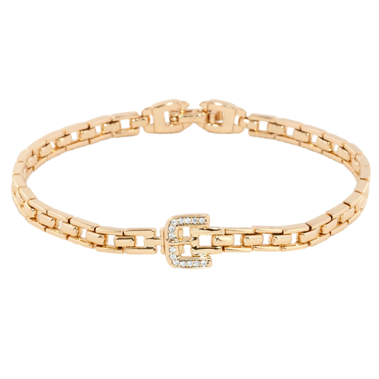 Браслет Xuping Позолота 18K Ремешок с цирконием длина 19см х 4мм фото №1