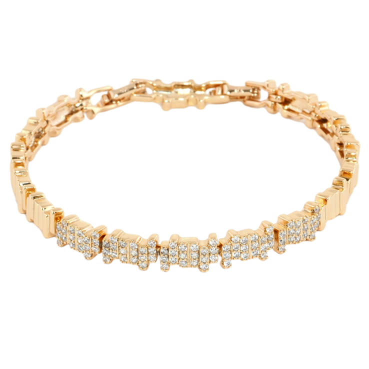 Браслет Xuping Позолота 18K Инкрустация цирконием длина с доп. замком 16.5,18.5см х 6мм фото №18