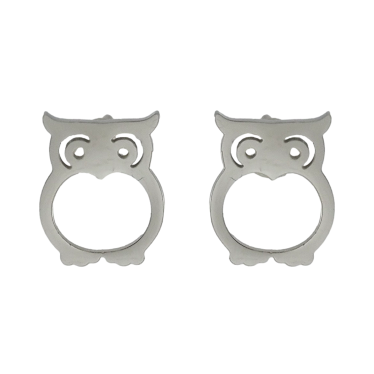 Серьги Xuping TTM Stainless Steel цвет Родий пусеты Совы фото №16