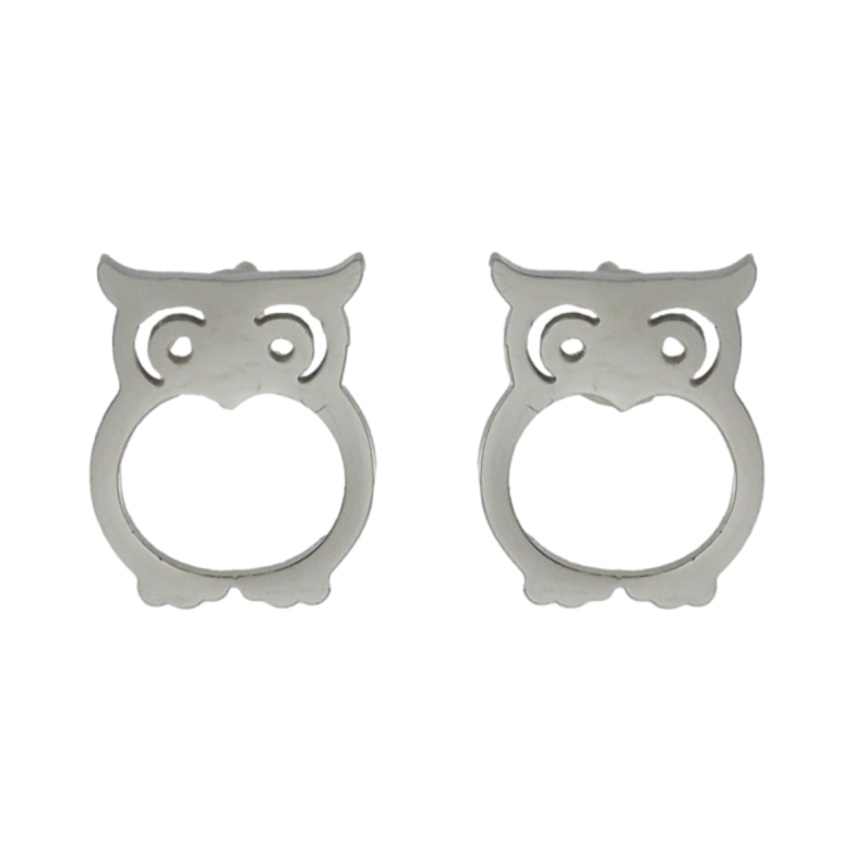 Серьги Xuping TTM Stainless Steel цвет Родий пусеты Совы фото №1