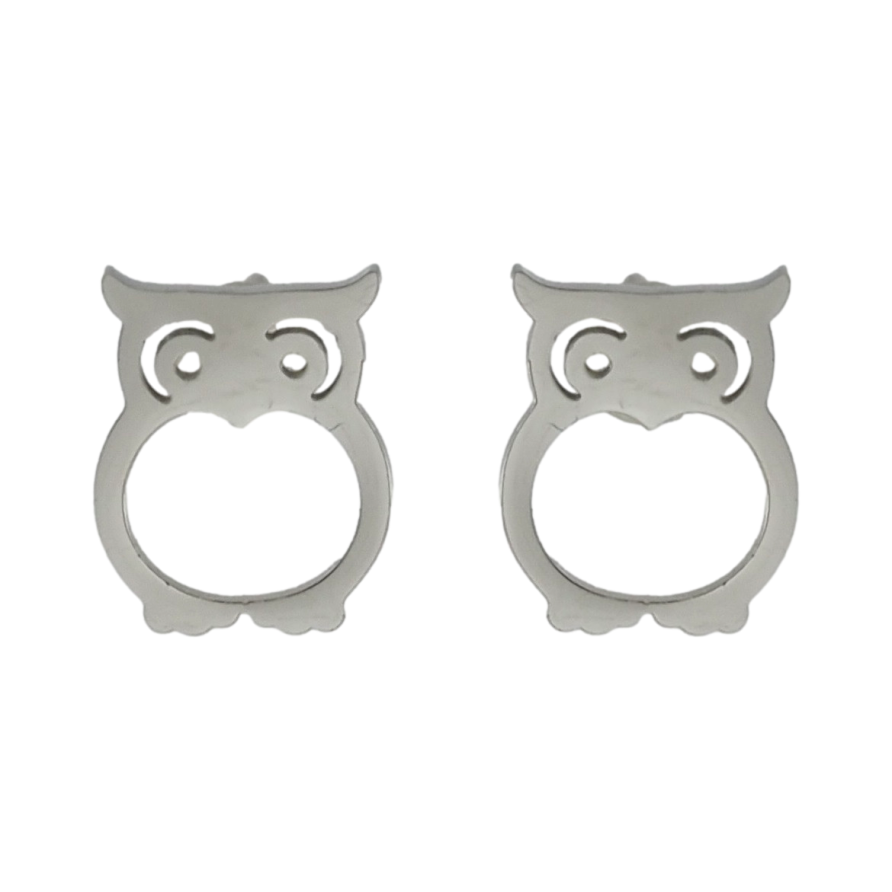 Серьги Xuping TTM Stainless Steel цвет Родий пусеты Совы фото №1