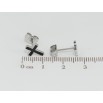 Серьги Xuping TTM Stainless Steel цвет Родий пусеты Крестики с черной эмалью фото №2