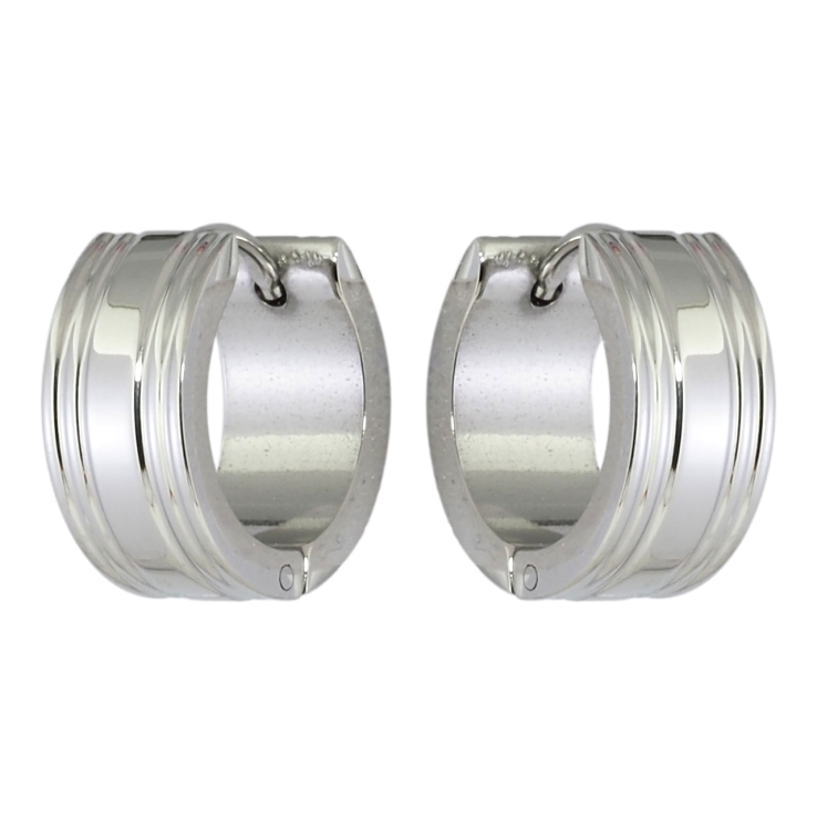 Сережки Xuping TTM Stainless Steel колір Родій колечка Смугастий візерунок фото №9