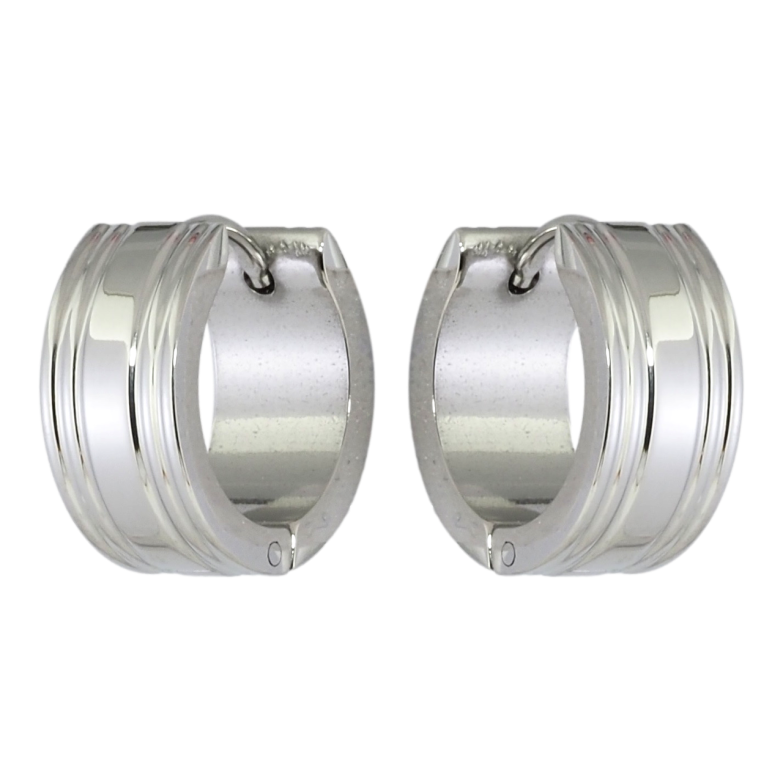 Серьги Xuping TTM Stainless Steel цвет Родий колечки Полосатый узор фото №1