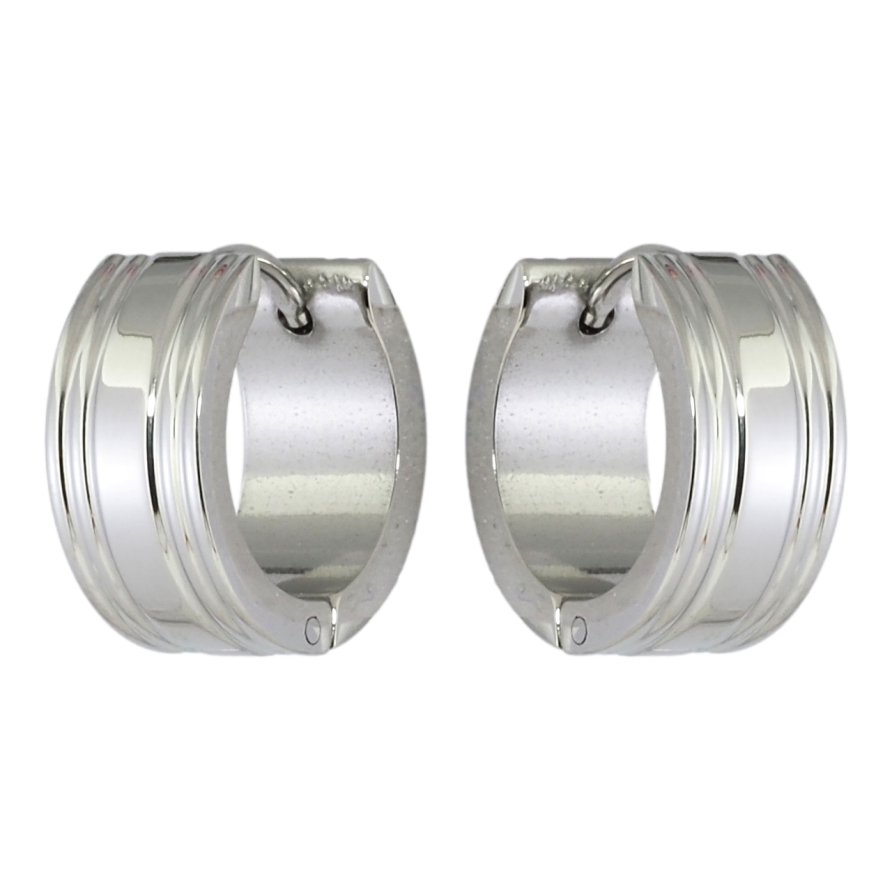 Сережки Xuping TTM Stainless Steel колір Родій колечка Смугастий візерунок фото №1