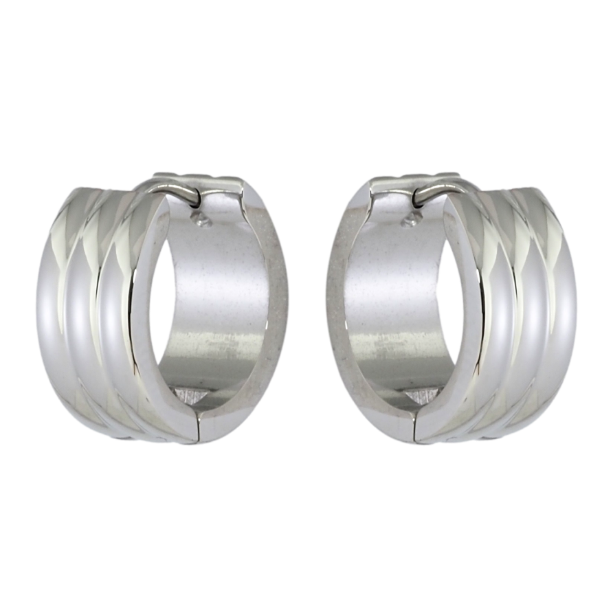 Сережки Xuping TTM Stainless Steel колір Родій колечка Смугастий візерунок фото №1