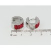 Сережки Xuping TTM Stainless Steel колір Родій колечка Інкрустація червоним цирконієм фото №2