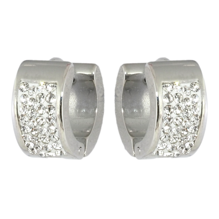 Серьги Xuping TTM Stainless Steel цвет Родий колечки Инкрустация цирконием фото №21