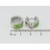 Сережки Xuping TTM Stainless Steel колір Родій колечка Інкрустація зеленим цирконієм фото №2