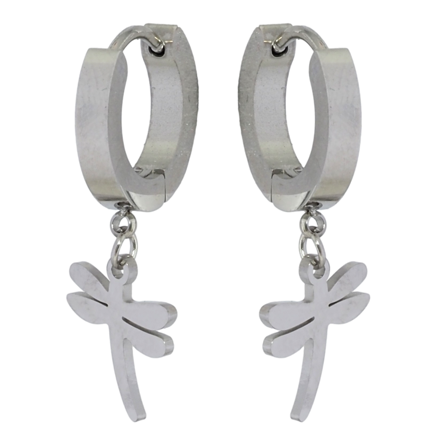 Сережки Xuping TTM Stainless Steel колір Родій підвіски на колечках Бабки фото №1