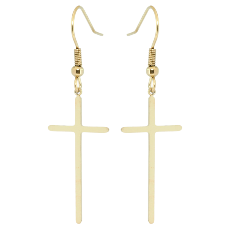 Сережки Xuping TTM Stainless Steel колір 14K французький замок Хрестики фото №1