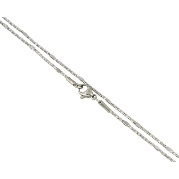 Ланцюжок Xuping ТТМ Stainless Steel колір Родій Плетіння Ювелірний шнур з прокаткою довжина 50см х 1мм фото №21