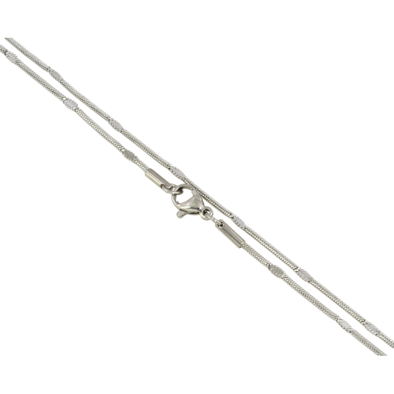 Цепочка Xuping ТТМ Stainless Steel цвет Родий Плетение Ювелирный шнур с прокаткой длина 50см х 1мм фото №9