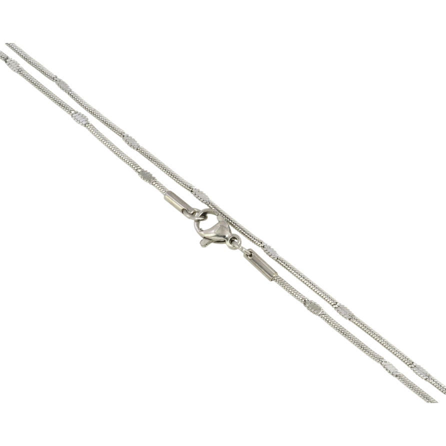 Ланцюжок Xuping ТТМ Stainless Steel колір Родій Плетіння Ювелірний шнур з прокаткою довжина 50см х 1мм фото №1