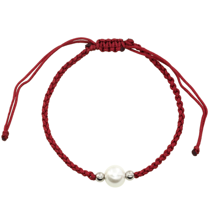 Браслет Xuping ТТМ Stainless Steel колір Родій Бордовий шнур з перлиною, ø 8мм на затяжці 15-27см х 2мм фото №23 Браслет Xuping ТТМ Stainless Steel колір Родій Бордовий шнур з перлиною, ø 8мм на затяжці 15-27см х 2мм фото №23