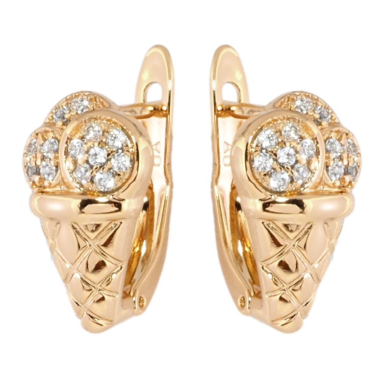 Серьги Xuping Позолота 18K английский замок Мороженое с инкрустацией цирконием фото №7