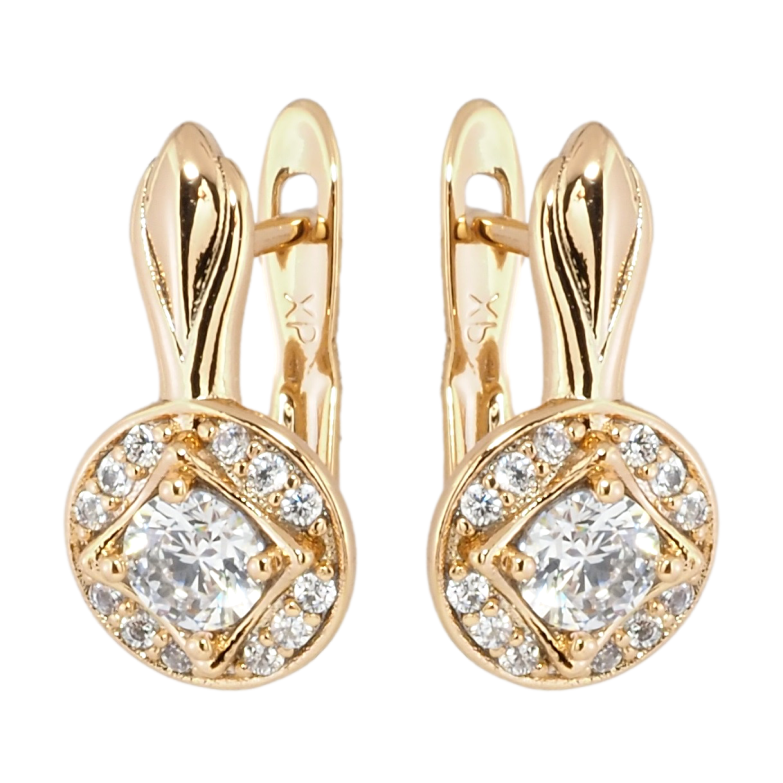 Серьги Xuping Позолота 18K английский замок Узор с цирконием фото №14