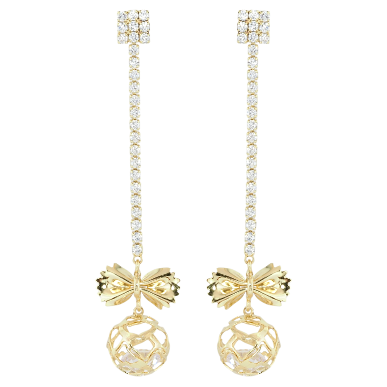 Сережки Xuping QQMM Позолота 14K пусети Декоративні підвіски з цирконієм фото №1