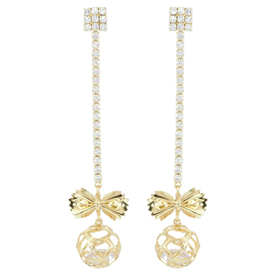 Серьги Xuping QQMM Позолота 14K пусеты Декоративные подвески с цирконием фото №1