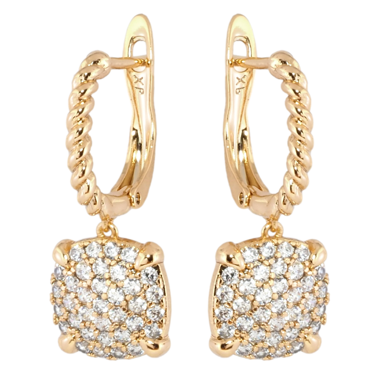 Сережки Xuping Позолота 18K англійський замок Підвіски з інкрустацією цирконієм фото №1