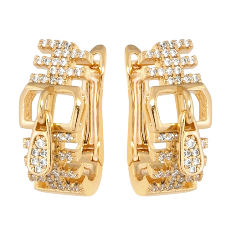 Серьги Xuping Позолота 18K английский замок Молнии с бегунками фото №18